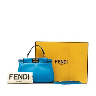 フェンディ(FENDI)の美品 フェンディ マイクロピーカブー スモール ハンドバッグ ショルダーバッグ 2WAY 8M0355 レザー レディース FENDI 【222-47582】(ショルダーバッグ)