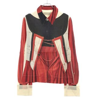 STEFAN COOKE ステファン クック 20SS Red Corset Shirt トロンプルイユ ジップアップシャツ SS20SH2 レッド S(シャツ)