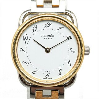 エルメス(Hermes)のエルメス アルソー 腕時計 AR3.220 クオーツ ホワイト文字盤 ステンレススチール レディース HERMES 【214-48933】(腕時計)