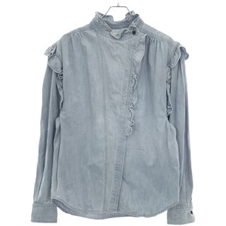 イザベルマラン(Isabel Marant)のISABEL MARANT ETOILE イザベルマラン エトワール 20AW GOSSIA ラッフルフリルデニムシャツブラウス HT1852-20A038E インディゴ 38(シャツ/ブラウス(長袖/七分))