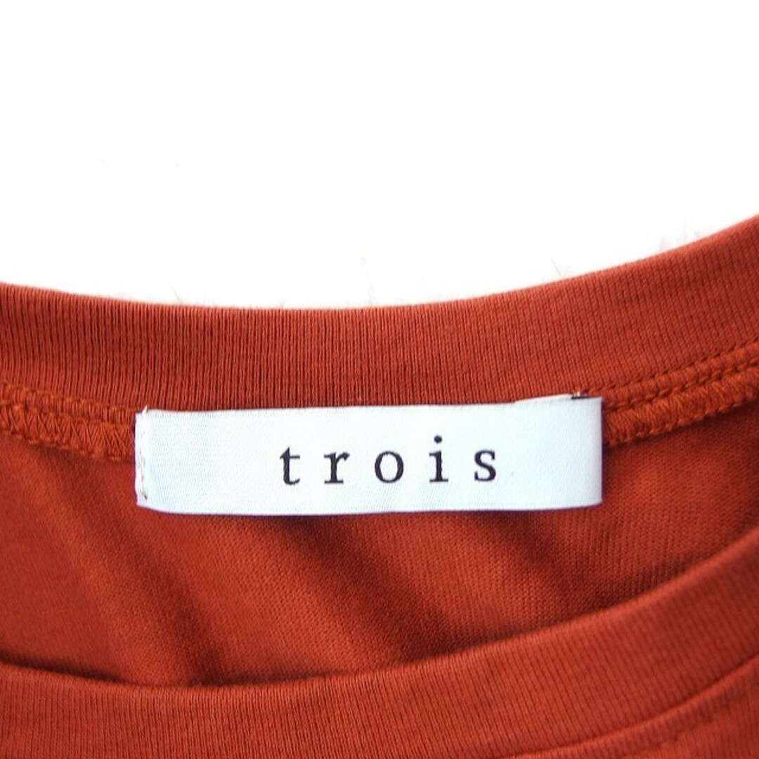 other(アザー)のトロワ trois 半袖 カットソー Tシャツ 丸首 ギャザー 無地 コットン レディースのトップス(カットソー(半袖/袖なし))の商品写真