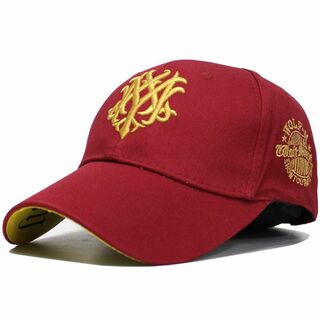 帽子 メンズ レディース ゴルフ コットン キャップ ウルフ レッド/ゴールド(キャップ)