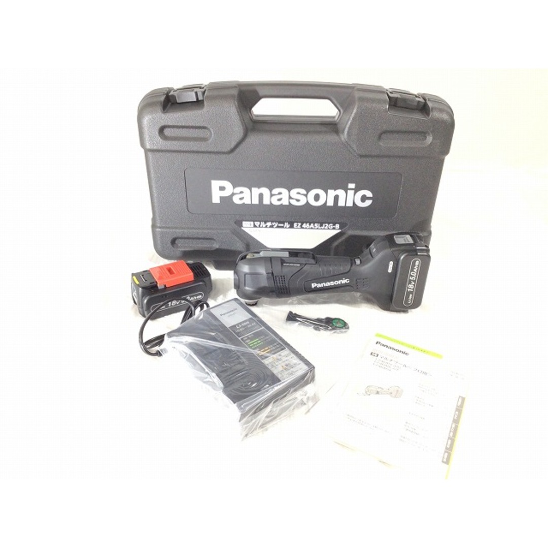 Panasonic(パナソニック)の☆未使用品☆Panasonic パナソニック 18V 充電マルチツール EZ46A5LJ2G-B 黒 バッテリ2個 充電器 ケース 89886 自動車/バイクのバイク(工具)の商品写真