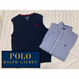 ポロラルフローレン(POLO RALPH LAUREN)のPOLO Ralph Laurenロゴ刺繍　ベスト&長袖シャツ セット150cm(その他)