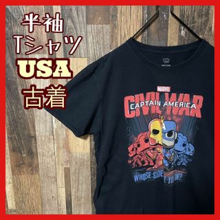 MARVEL - キャラクター マーベル POP L アイアンマン 黒 メンズ 半袖 Tシャツ