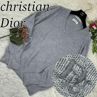 クリスチャンディオール(Christian Dior)のクリスチャンディオール メンズ ニット ロゴ刺繍 グレー M(ニット/セーター)