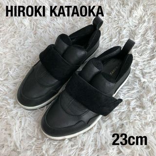 HIROKI KATAOKAデザインレザースニーカーブラック黒ヒロキカタオカ(スニーカー)