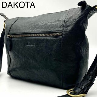 ダコタ(Dakota)の★美品 DAKOTA ダコタ ショルダーバッグ レザー ブラック A4収納 通勤(ショルダーバッグ)