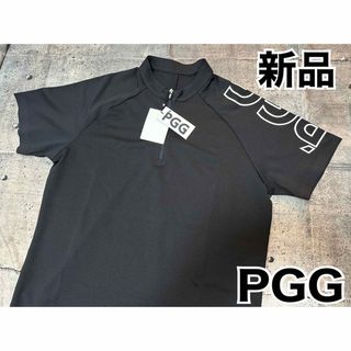 パーリーゲイツ(PEARLY GATES)のパーリーゲイツ　PGG 半袖　モックネック　新品　サイズ５　ネイビー(ウエア)