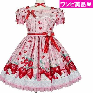 アンジェリックプリティー(Angelic Pretty)のLittleBunny Strawberry ワンピAngelicPretty(ひざ丈ワンピース)