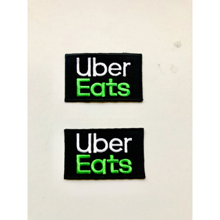 Uber eats ウーバーイーツロゴ刺繍アイロンステッカー ワッペン二枚セット(その他)