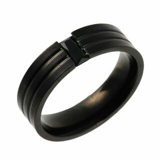 高級 ブラック チタン クリスタル リング 大人のお洒落 ブラックダイヤモンド(リング(指輪))