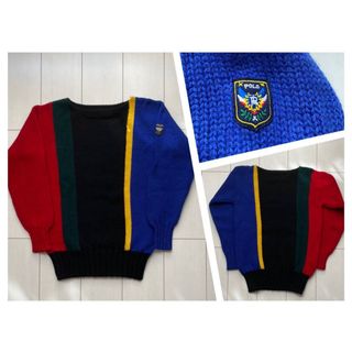 ポロラルフローレン(POLO RALPH LAUREN)の美品 80s POLO ラルフローレン uni crest KNIT 90s M(ニット/セーター)