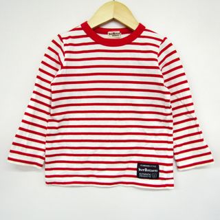 ミキハウス 長袖Ｔシャツ トップス ボーダー柄 ホットビスケッツ キッズ 男の子用 100サイズ レッド×ホワイト MIKIHOUSE(Tシャツ/カットソー)