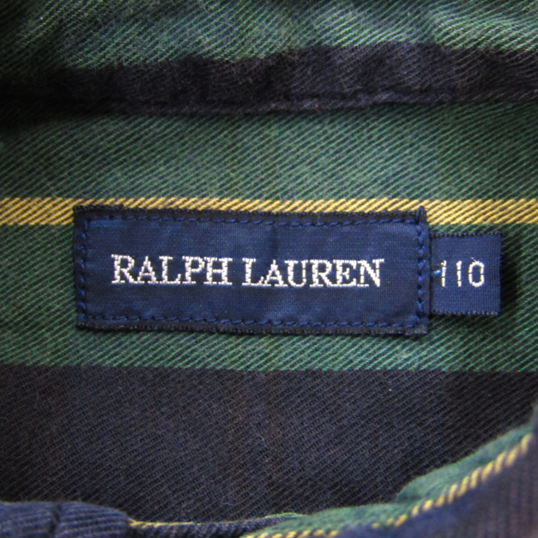 Ralph Lauren(ラルフローレン)のラルフローレン 長袖シャツ トップス ボタンダウン チェック柄 キッズ 男の子用 110サイズ グリーン RALPH LAUREN キッズ/ベビー/マタニティのキッズ服女の子用(90cm~)(その他)の商品写真