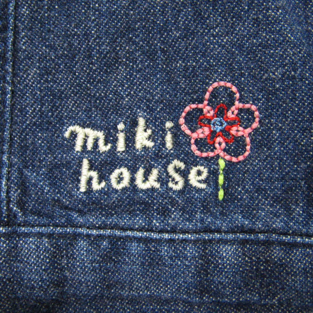 ミキハウス デニムジャケット アウター Gジャン 日本製 キッズ 女の子用 110サイズ ネイビー MIKIHOUSE キッズ/ベビー/マタニティのキッズ服女の子用(90cm~)(ジャケット/上着)の商品写真