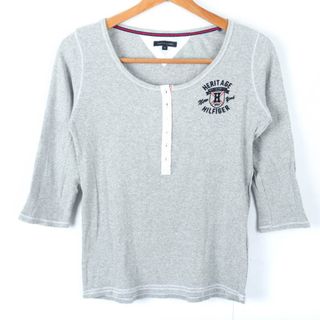 TOMMY HILFIGER - トミーヒルフィガー 半袖Ｔシャツ トップス カットソー レディース Mサイズ グレー TOMMY HILFIGER