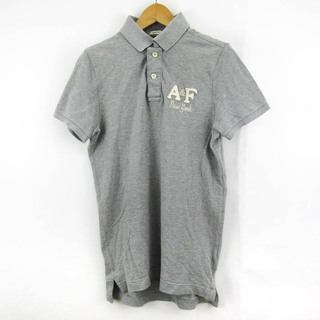 アバクロンビー&フィッチ 半袖ポロシャツ 胸ロゴ コットン メンズ Sサイズ グレー(ポロシャツ)