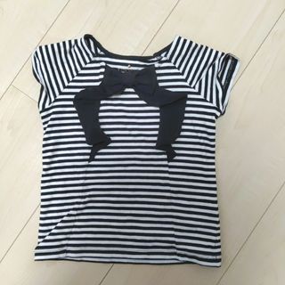 ケイトスペードニューヨーク(kate spade new york)の良品 ケイトスペード ボーダー リボン トップス 100(Tシャツ/カットソー)