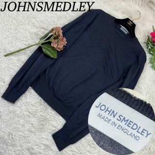 ジョンスメドレー(JOHN SMEDLEY)のジョンスメドレー メンズ ニット クルーネック グレー 美品 L(ニット/セーター)