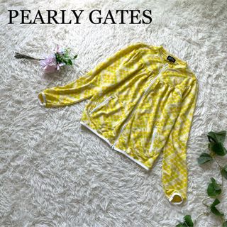 PEARLY GATES - 【美品】パーリーゲイツ　ジップアップ水玉ジャケット　メッシュ　ギャザー　ロゴ