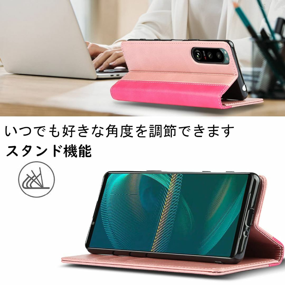 【サイズ:Xperia1IIISO-51BSOG03_色:ピンク＋赤】.店Xpe スマホ/家電/カメラのスマホアクセサリー(その他)の商品写真