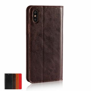 【色:Brown】iPhone Xs ケース iPhone X ケース 手帳型 (その他)