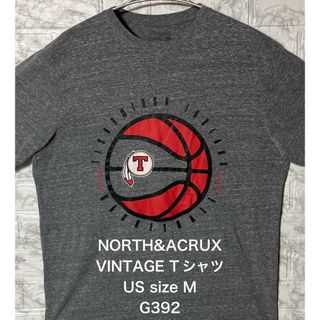 ヴィンテージ(VINTAGE)のアメリカ古着 USA NORTH&ACRUS Mサイズ ダークグレーTシャツ(Tシャツ/カットソー(半袖/袖なし))