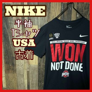 ナイキ(NIKE)のスポーツ チームロゴ ナイキ S メンズ ブラック USA古着 半袖 Tシャツ(Tシャツ/カットソー(半袖/袖なし))