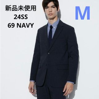 ユニクロ(UNIQLO)の新品 ユニクロ 24SS 感動ジャケット2WAYストレッチ ネイビー  Mサイズ(テーラードジャケット)