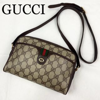 グッチ(Gucci)のGUCCI ショルダーバッグ　GGスプリーム　PVC×レザー　シェリーライン(ショルダーバッグ)