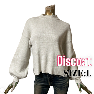 ディスコート(Discoat)のDiscoat ♥ シンプル ハーフネック パフスリーブ ラメ リブニット(ニット/セーター)