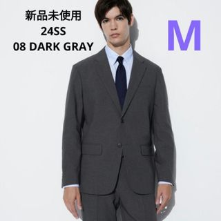 ユニクロ(UNIQLO)の新品 ユニクロ 24SS 感動ジャケット2WAYストレッチ ダークグレーMサイズ(テーラードジャケット)