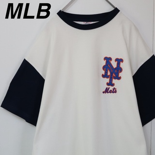 メジャーリーグベースボール(MLB)の【MLBチーム】メッツ／Tシャツ　刺繍ロゴ　野球　New York Mets(Tシャツ/カットソー(半袖/袖なし))