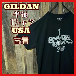 ギルタン(GILDAN)のL ギルダン プリント イベント ブラック メンズ USA古着 半袖 Tシャツ(Tシャツ/カットソー(半袖/袖なし))