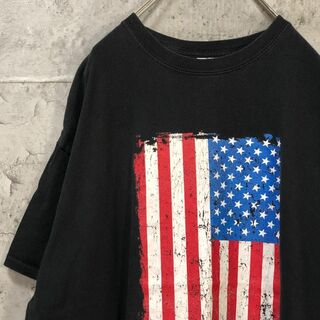 星条旗 縦 スレ USA輸入 シンプル 定番 Tシャツ(Tシャツ/カットソー(半袖/袖なし))