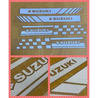 白　SUZUKI　スズキドアミラー、ピラーステッカー2点セットスイフトワゴンR(ステッカー)