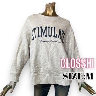 CLOSSHI ♥ カジュアル 英字 プリント 裏起毛 トレーナー