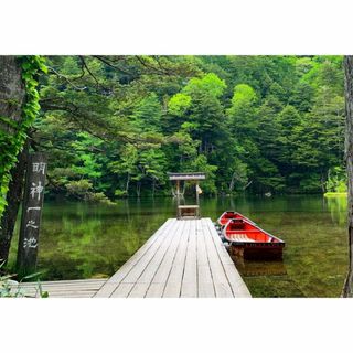 M31 明神池/穂髙神社/上高地/長野県/日本の風景/アートパネル(絵画/タペストリー)