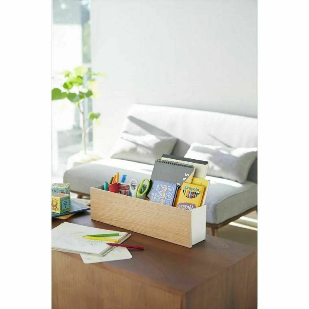 山崎実業 RIN インテリア収納ボックス ナチュラル インテリア/住まい/日用品のインテリア小物(小物入れ)の商品写真