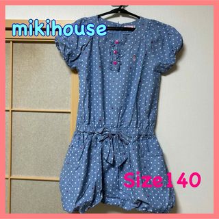 ミキハウス(mikihouse)の⭐️ミキハウス　半袖　水玉ワンピース　140(ワンピース)