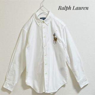 Ralph Lauren - ラルフローレン  ブラウス　白　ビッグホース　ロゴ　M   コットン