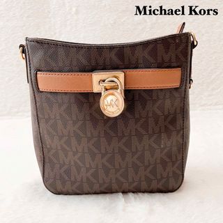 マイケルコース(Michael Kors)のショルダー紐なし　美品　マイケルコース　ショルダーバッグ　ブラウン　MKロゴ(ショルダーバッグ)