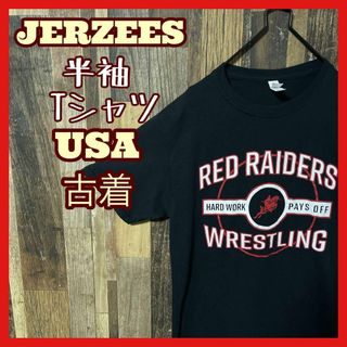 ジャージーズ(JERZEES)のS ジャージーズ アーチロゴ ブラック メンズ USA古着 半袖 Tシャツ(Tシャツ/カットソー(半袖/袖なし))