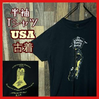 ファミリー プリント M ブラック メンズ USA古着 半袖 Tシャツ(Tシャツ/カットソー(半袖/袖なし))