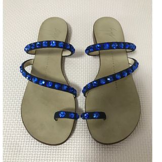 ジュゼッペザノッティデザイン(Giuseppe Zanotti Design)のアパルトモン  ジュゼッペ ザノッティ ビジューサンダル イタリア製(サンダル)