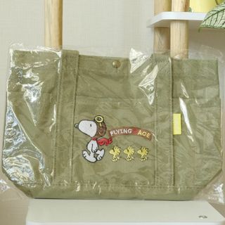 スヌーピー(SNOOPY)のPEANUTS ピーナッツ スヌーピーウエイトミニトートバッグ　グリーン(トートバッグ)