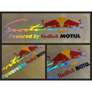 Red bull レッドブルMOTUL 黒レインボーメッキステッカー(ステッカー)