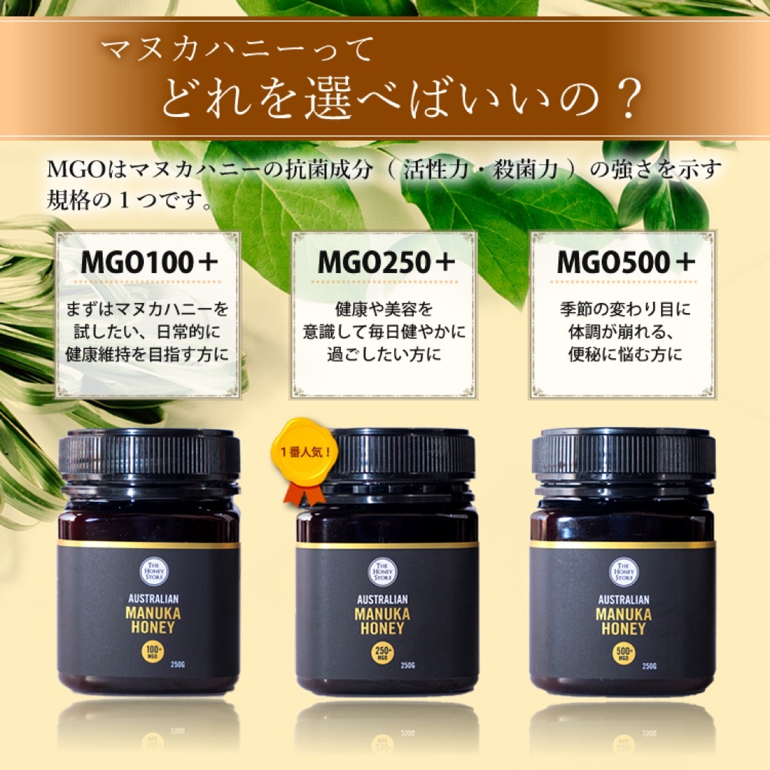 マヌカハニー マヌカ蜂蜜　マヌカはちみつMGO250➕250g12個セット 食品/飲料/酒の食品(その他)の商品写真