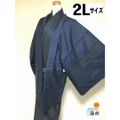 【中古】羽織 男物 正絹 黒地に蚊絣文様 裄75 2Lサイズ リメイク【福服特…